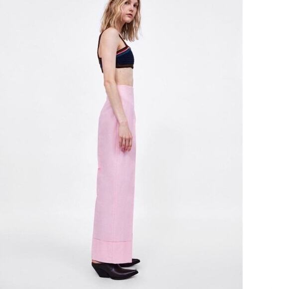 ZARA Trafaluc collection wide legged pink pants size XS - Picture 3 of 11
